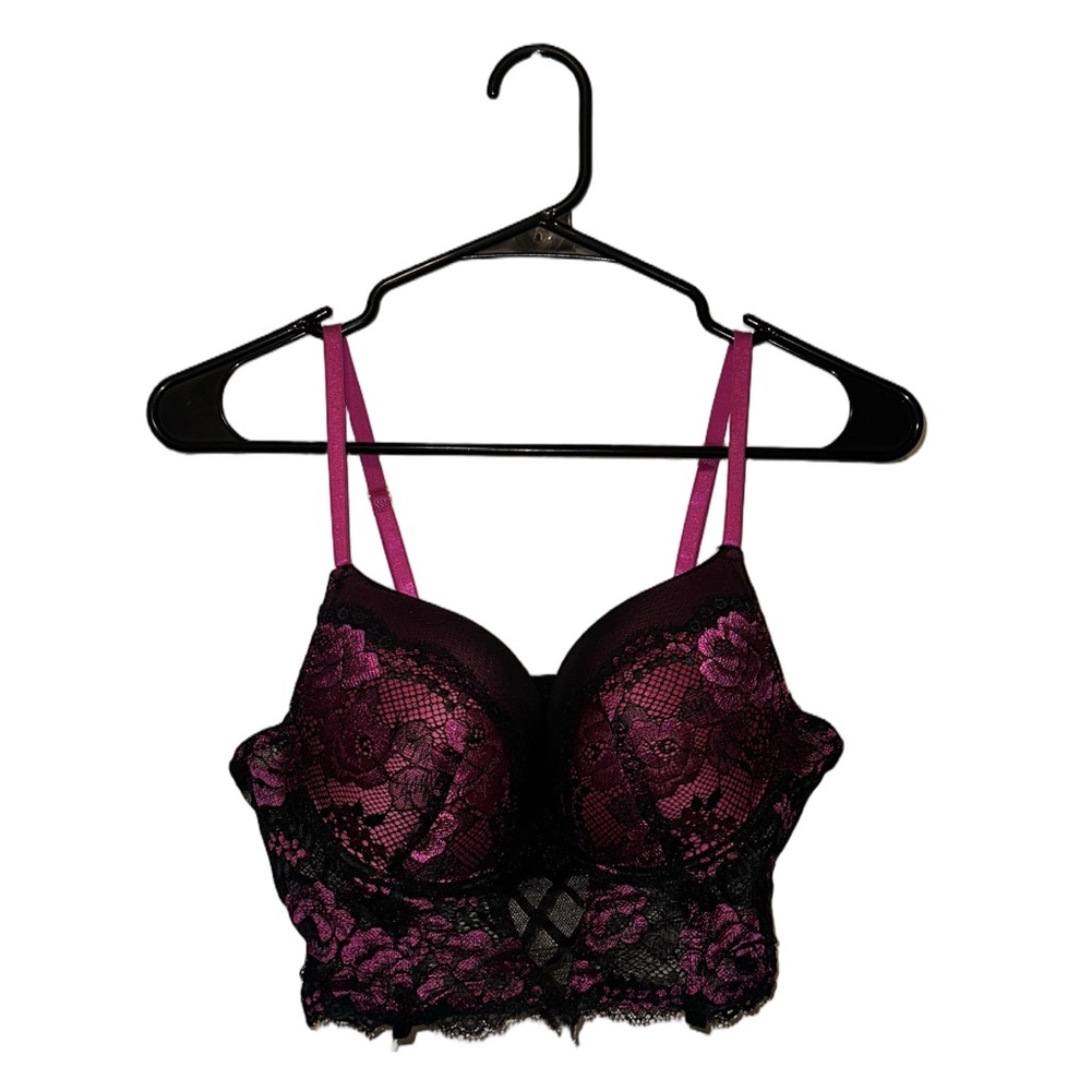 RUE21 Lace Padded Bustier in Black and Pink